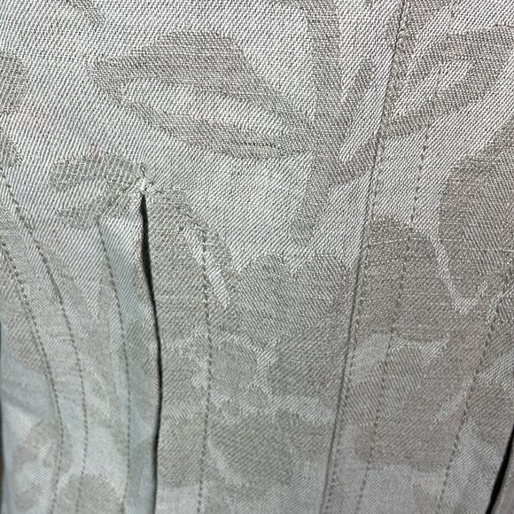 Mango Exclusive Edition floral linen blend double breasted blazer women’s XL - Picture 10 of 15